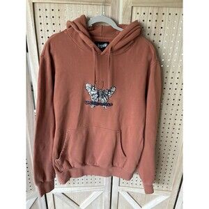 Welcome Skateboards Embroidered Butterfly Skateboarding Cotton Hoodie Size M